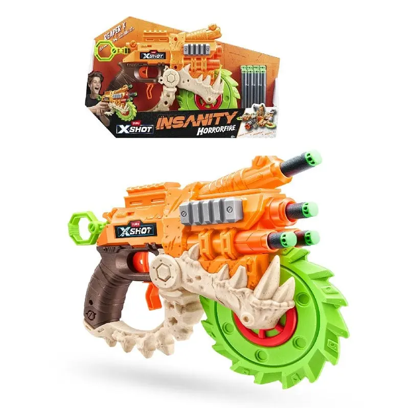 X-Shot Insanity HorrorFire Reaper X, Blaster con 8 Freccette