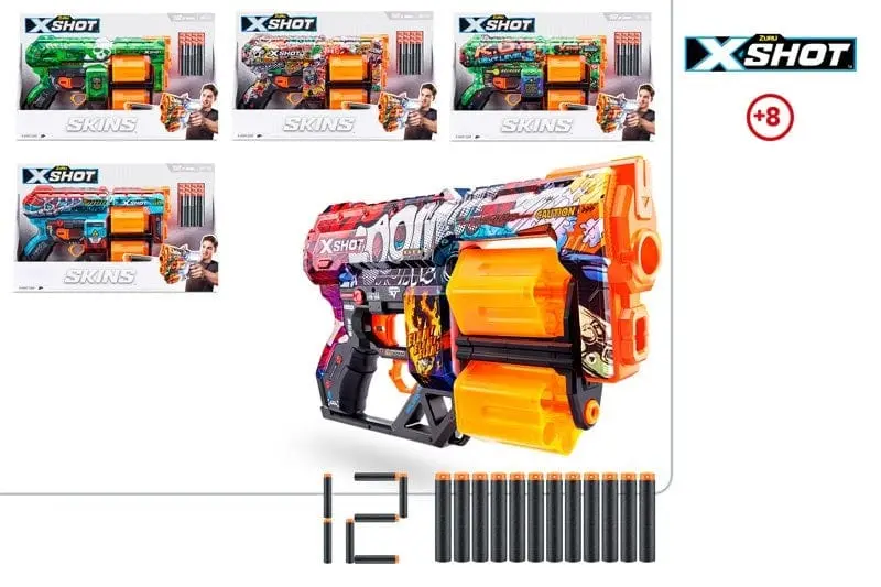 X-Shot Skins, Blaster Serigrafati con dardi in schiuma