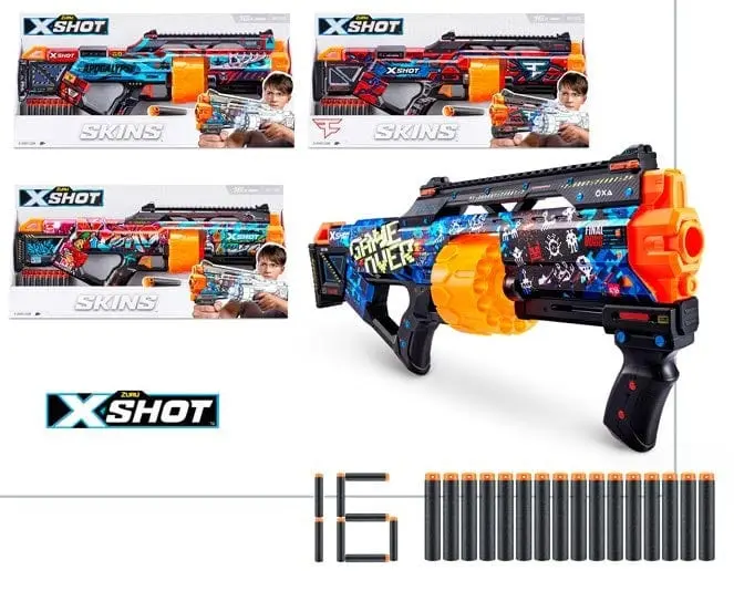 X-Shot Skins Last Stand, Blaster Serigrafati con dardi in schiuma