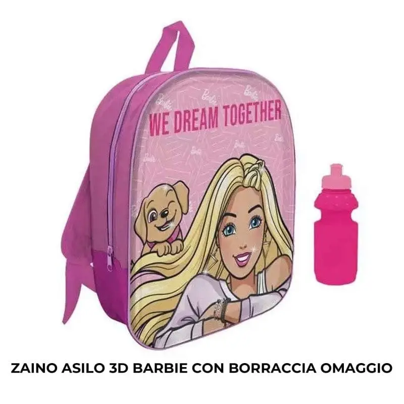Zaino Asilo Barbie 30cm con Borraccia