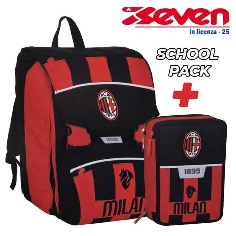 Zaino Scuola Milan + Astuccio 3 Zip (Promo Pack) - Seven