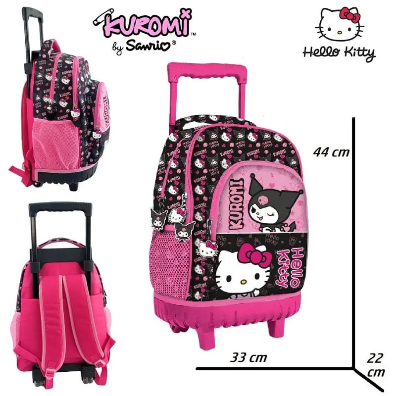 Zaino Trolley Hello Kitty Kuromi 45cm ideale per la scuola Elementare