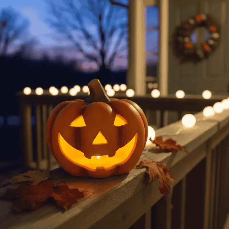 Zucca Halloween 18 cm con Luce a Batterie Decorazione ART.22104-2 col casuale